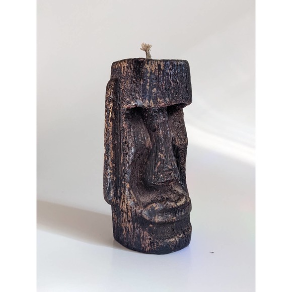 Vintage Tiki Candle, Easter Island Stone Head, Moai Statue Candle, 60's 70's - Picture 9 of 10